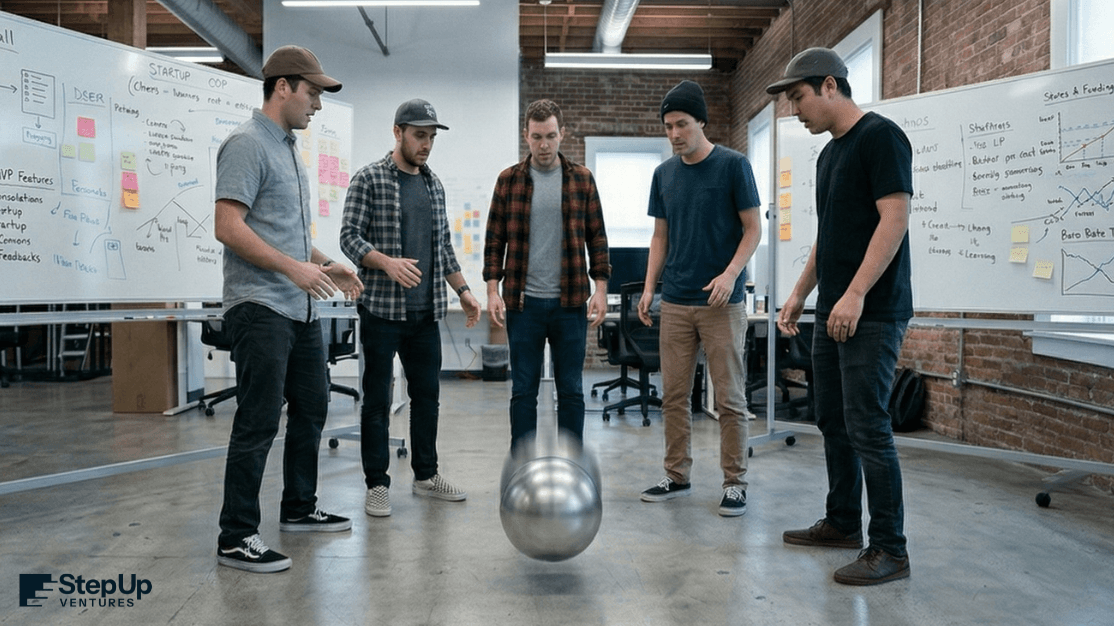 StepUp Ventures visual for "Everyone is Responsible:" the Startup Failure Sentence